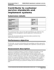 BSBCUS403 Implement customer service standards-Task-1.docx