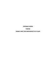 ARABS AND THE EMERGENCE OF ISLAM.docx