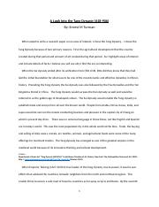A Look into the Tang Dynasty -  Research Paper