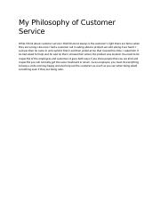 My Philosophy of Customer Service.docx