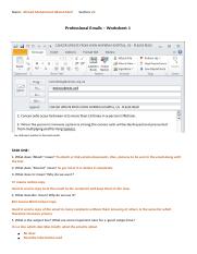 Worksheet 1 Professional Emails.docx