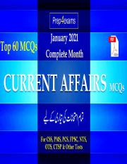 January 2021 Complete Month Current Affairs MCQs - Prep4exams.pdf