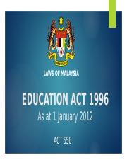 1 Educational Act 1996 Pdf Akta Pendidikan 1996 Education Act 1996 Keynote Address By Former Minister Of Education 1998 Keynote Address Entitled Course Hero