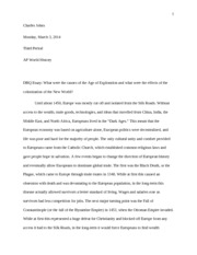 DBQ Essay-APWH March 2014