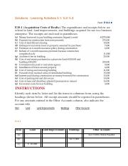 ACCT2014- Solutions - Learning Activities 5.1, 5.2 & 5.3
