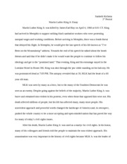 Biographical narrative essay on martin luther king jr