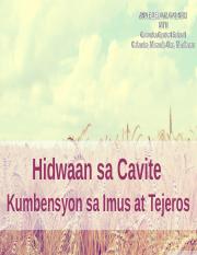 Hidwaan sa Cavite at Kumbensyon sa Imus at Tejeros -.ppt