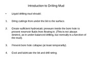Topic 2a Introduction to Water Base Drilling Mud