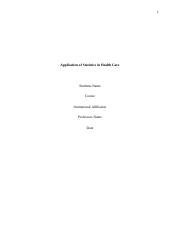 Application of Statistics in Health Care.docx