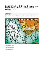 Unit 5 Weather & Global Climate- Lab Practical on Weather Cartoons (2.5 Points) .docx