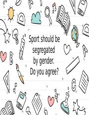 essay on should sports be segregated by gender