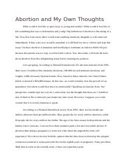 Abortion and My Own Thoughts.docx