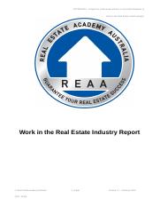 REAA - CPPREP4001 - Work in the Real Estate Industry Report v1.7.docx