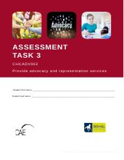 CHCADV002  Student Assessment Booklet  - TASK 3 V1.0 - 2022.docx