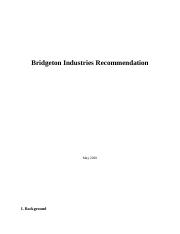 bridgeton industries case study solution