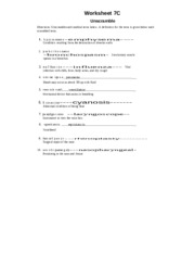 CH 7 Worksheets