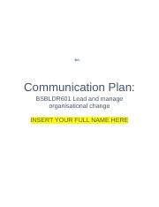 BSBLDR601 Communication Plan Template.docx