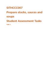 SITHCCC007 Prepare stocks, sauces and soups Student Assessment Task 1.docx
