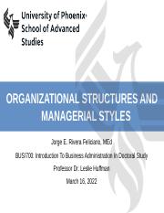 Different organizational structures and managerial styles.pptx