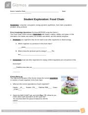 Exploration key answer food student pdf chain Student Exploration