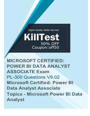Updated PL-300 Study Guide [Killtest] - Free PL-300 Demo Questions Online.pdf