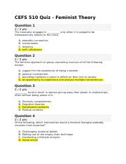 CEFS 510 Quiz - Feminist Theory   .docx