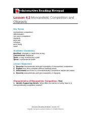 Monopolistic Competition and Oligopoly Interactive Reading notes (1).docx