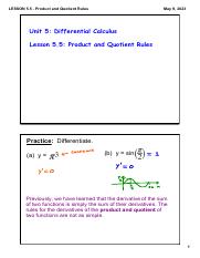05b. LESSON 5.5 - Product and Quotient Rules (Completed Lesson).pdf