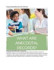 Using Anecdotal Records in the Classroom.docx