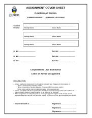 university of adelaide assignment cover sheet