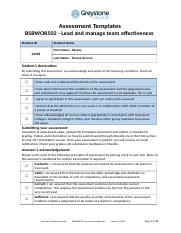 BSBWOR502 Assessment Templates.docx