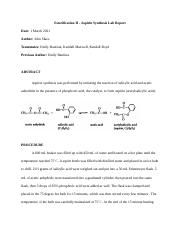 Aspirin Synthesis Lab Report.docx