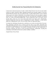 scholarship essay about financial need