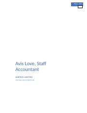 Auditing Case #2 - Avis Love, Staff Accountant.docx