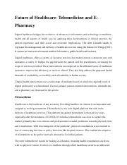 Future of Healthcare- Telemedicine and E-Pharmacy.docx