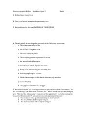 Macroeconomics Module 1 worksheet part 2   Name
