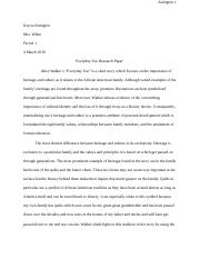 Everyday Use Research Paper