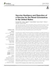  Vaccine Hesitancy and Rejection of a Vaccine for the Novel Coronavirus in the United States.pdf