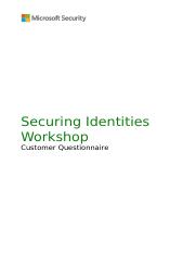 Securing Identities Workshop - Customer Questionnaire.docx