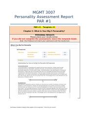 Bản sao PAR #1 TEMPLATES - Personality Assessment Report (F21).docx