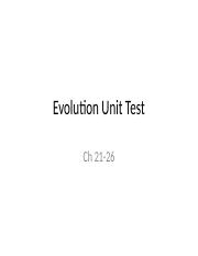 Evolution Unit Test REVIEW