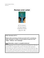 Romeo and Juliet_ ACT III, Scenes I Organizer Notes.pdf