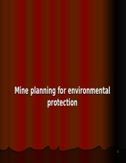 Mineplanning for environmental protection.ppt