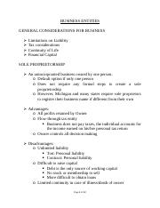 Michigan Business Entities - BTB lecture outline.docx