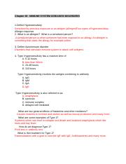 Chapter 19 and 20  IMMUNE SYSTEM DISEASES and Diagnosis Myanna .docx