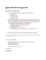 Biology 2050 Midterm Review Sheet.docx