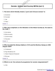 gender-school-and-society Solved MCQs  [set-1] McqMate.com.pdf