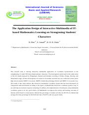 The Application Design of Interactive Multimedia of IT-based Mathematics Learning on Strengtening St