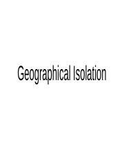 Copy of Geolgraphical Isolation.pptx
