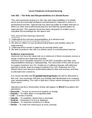 The roles and responsibilities of a dental nurse - Unit 302.docx